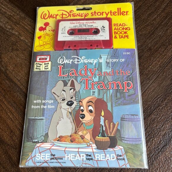 Vintage Disney Lady & The Tramp Read Along Book & Cassette Tape - Picture 1 of 3